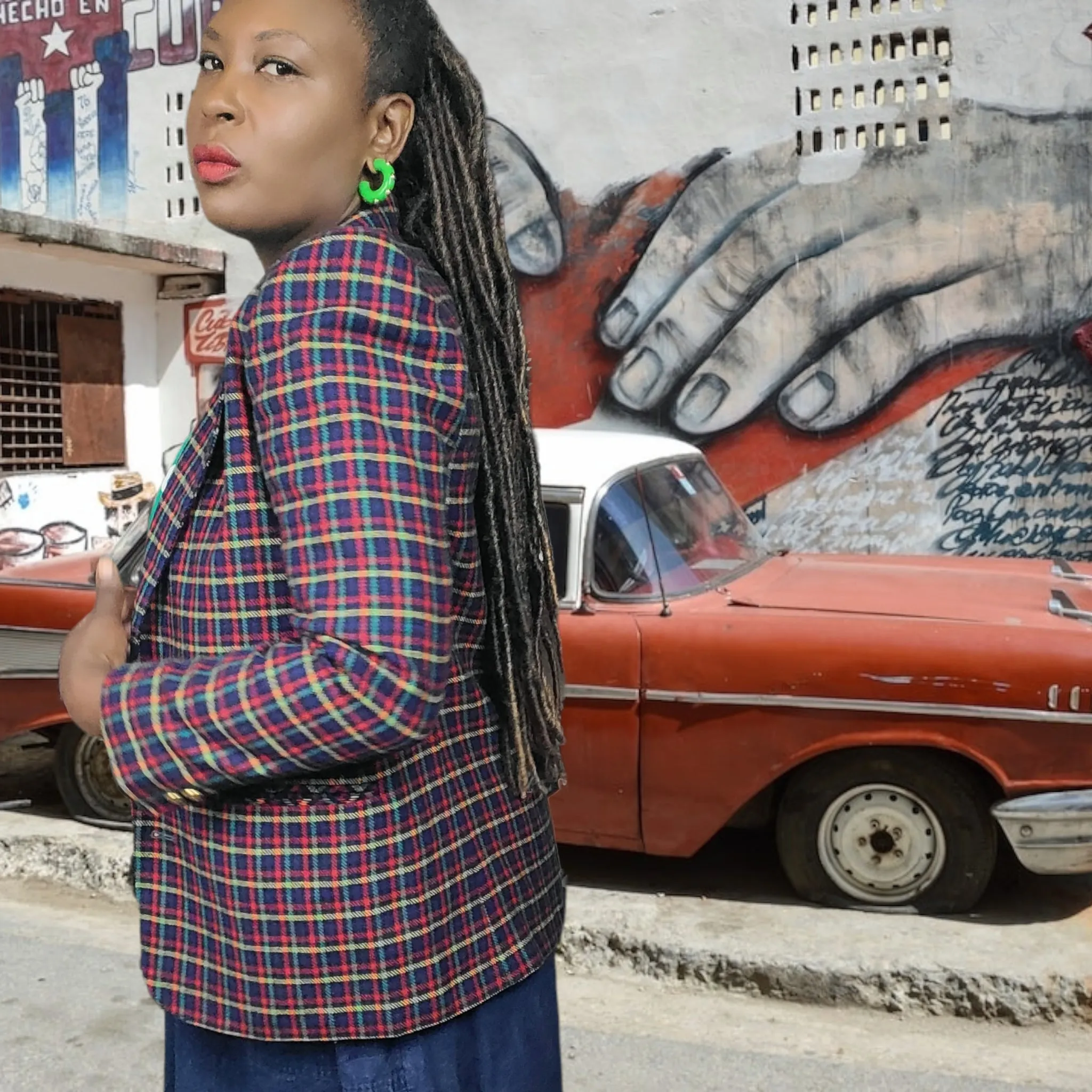 80s Vintage Chaus Plaid Blazer Size 8