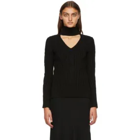 Alexander McQueen Black Cutout Turtleneck