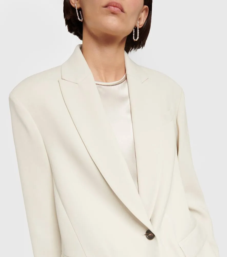 Brunello Cucinelli Single-breasted wool-blend blazer