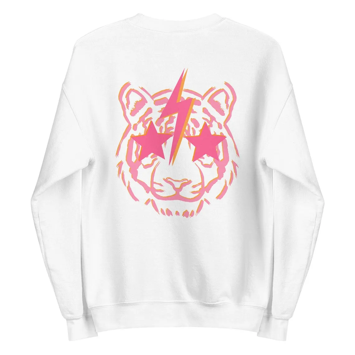 colored Lightning tiger Sweatshirt retro Women Long Sleeve jumper