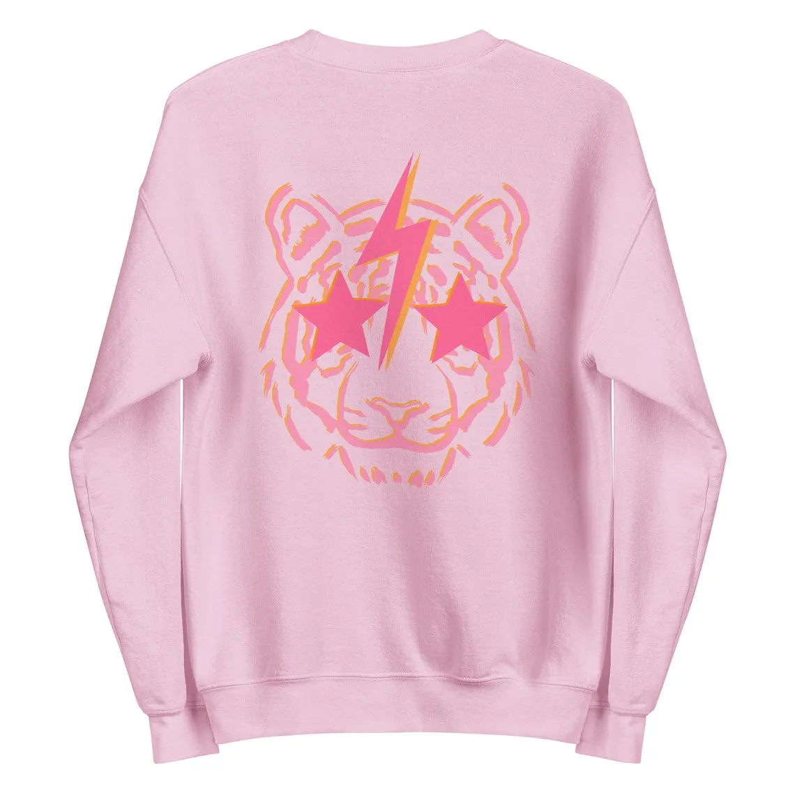 colored Lightning tiger Sweatshirt retro Women Long Sleeve jumper