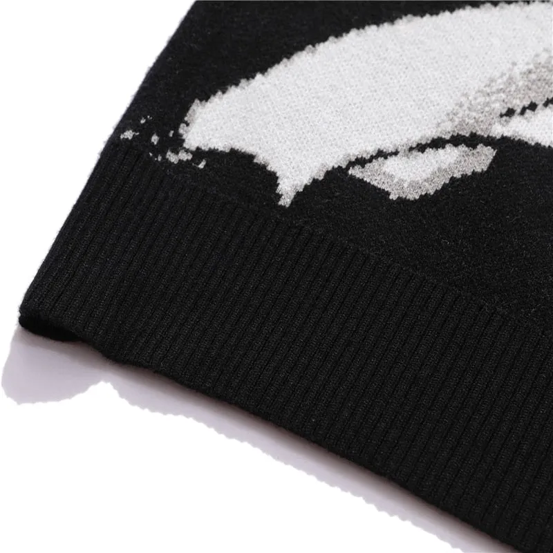 FGKKS Mens Hip Hop Streetwear Harajuku Sweater Vintage Japanese Style Anime Girl Knitted 2021