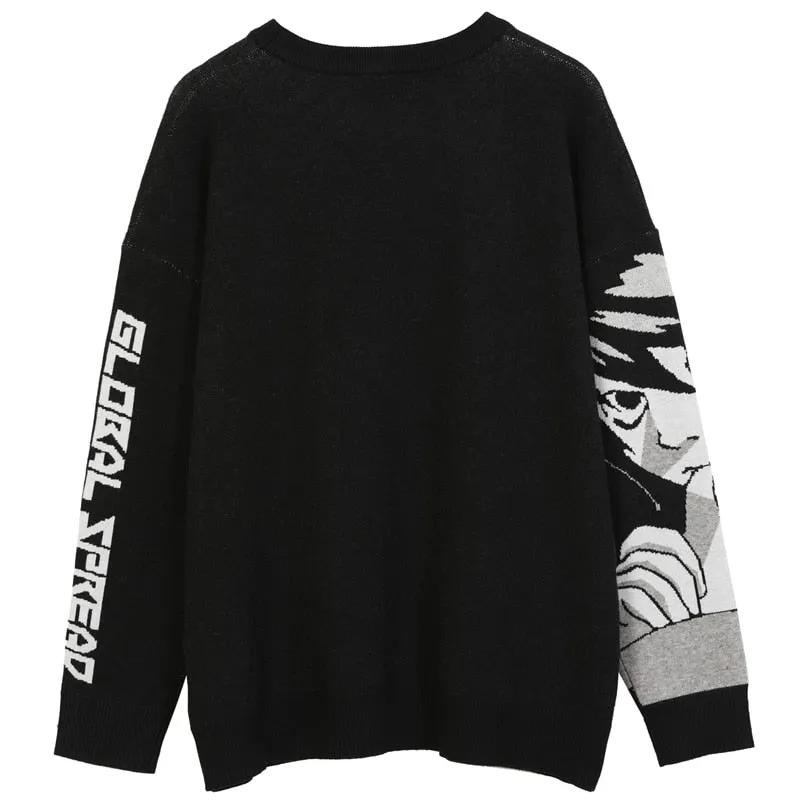 FGKKS Mens Hip Hop Streetwear Harajuku Sweater Vintage Japanese Style Anime Girl Knitted 2021