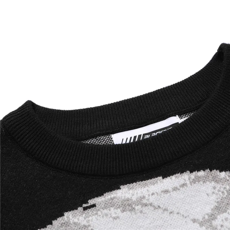 FGKKS Mens Hip Hop Streetwear Harajuku Sweater Vintage Japanese Style Anime Girl Knitted 2021