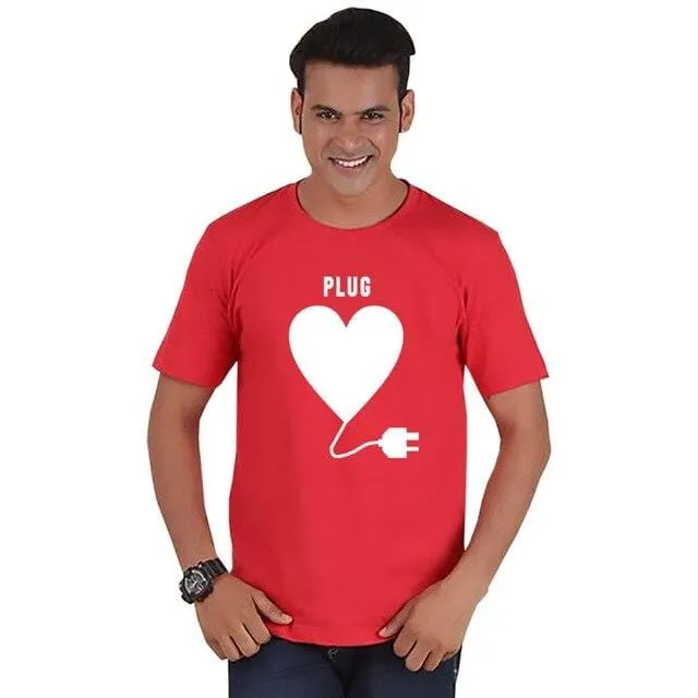 Funny matching couple shirts play