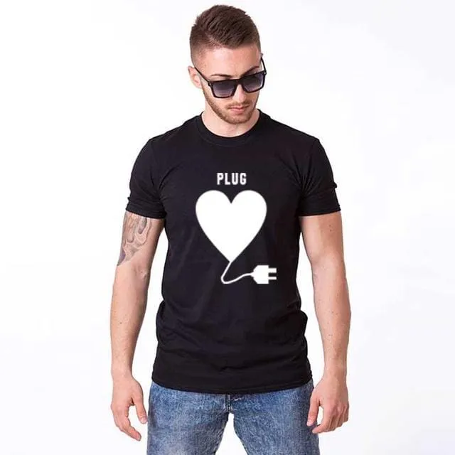Funny matching couple shirts play
