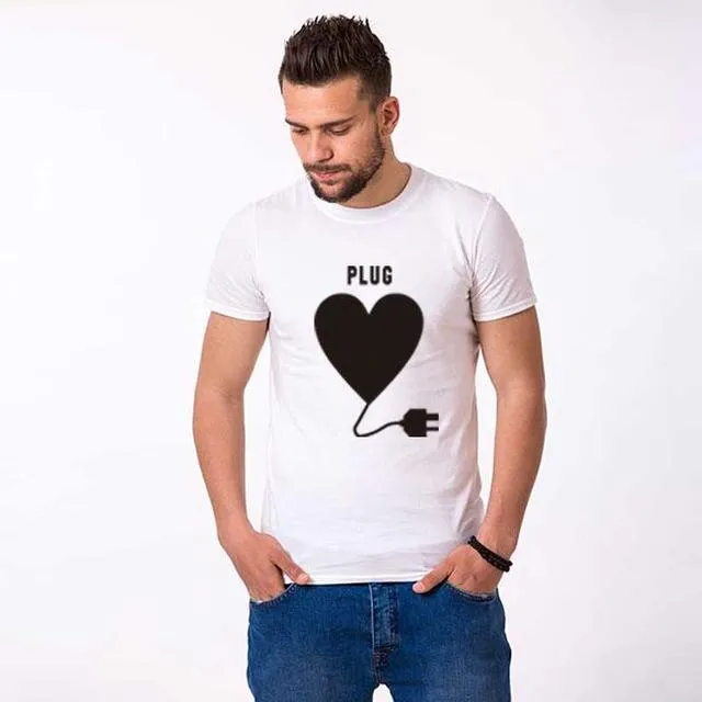 Funny matching couple shirts play