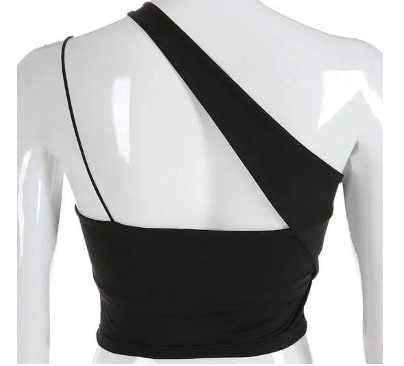 Gothic Asymmetric Crop Top