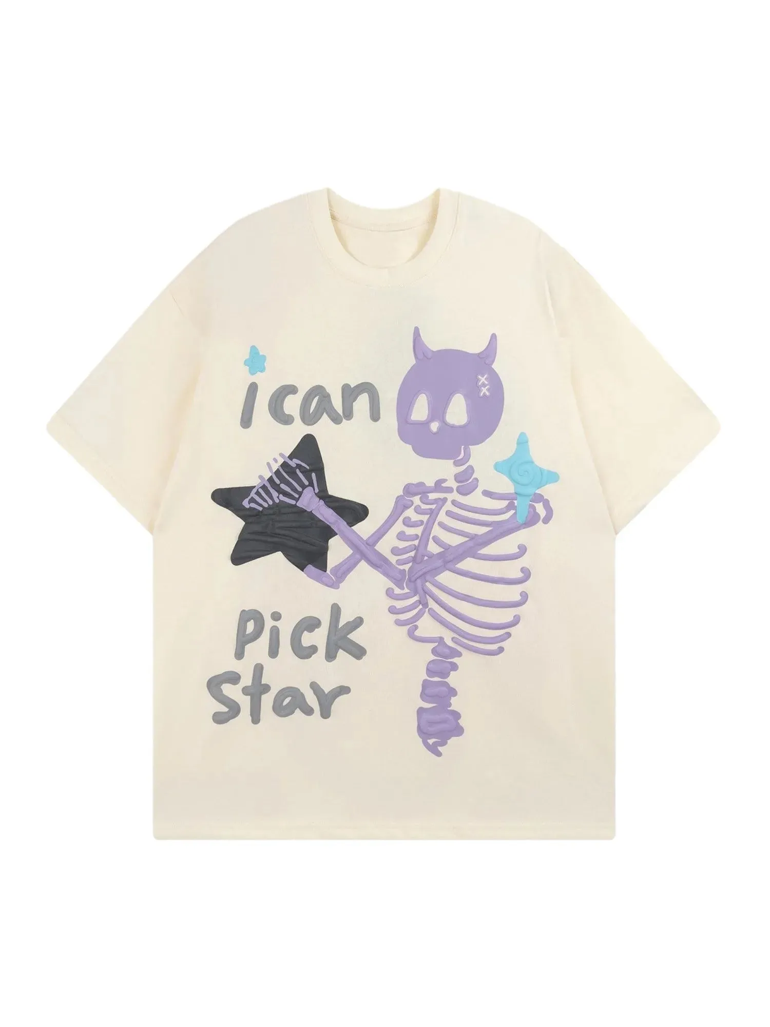 Icon Skull Letter Foam T-shirt