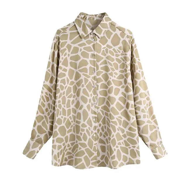 LOOSE ANIMAL PRINT BLOUSE