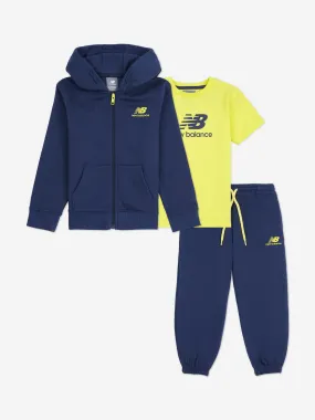 New Balance Baby Boys T-Shirt and Tracksuit Set in Navy