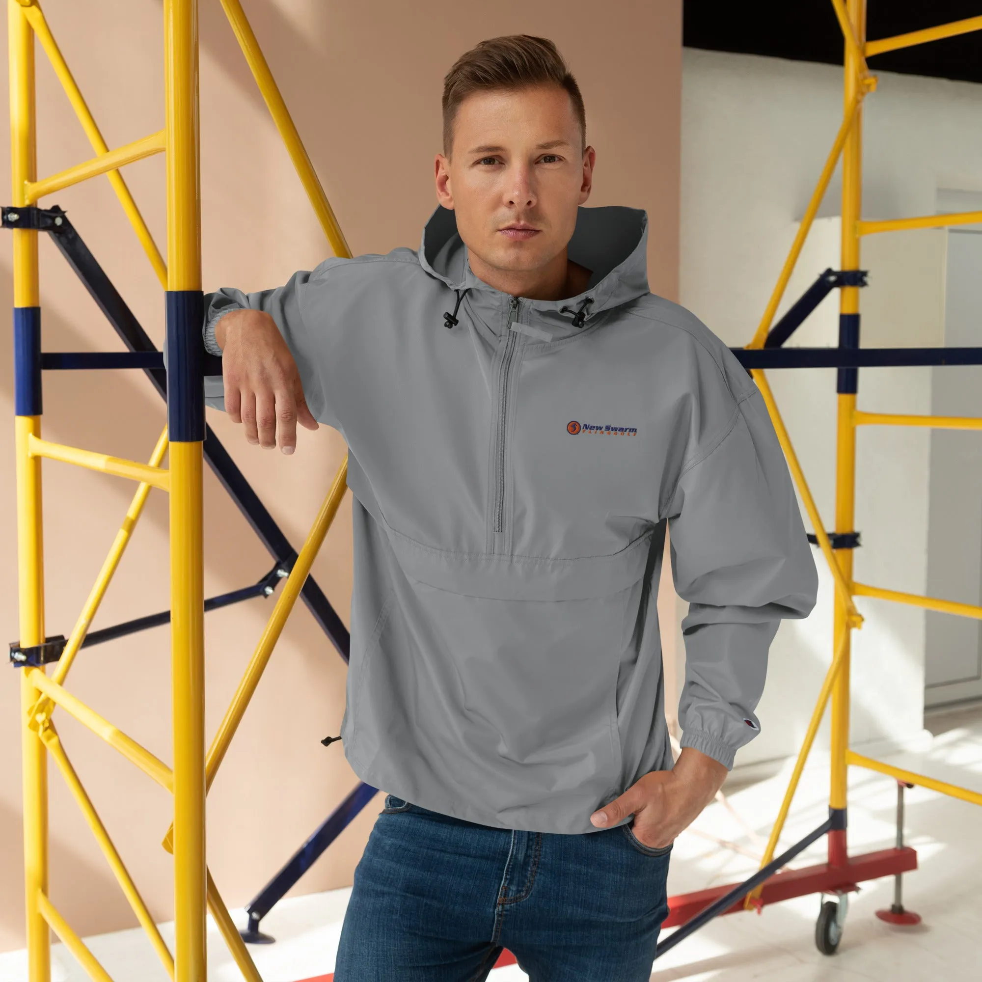 New Swarm Embroidered Champion Packable Jacket