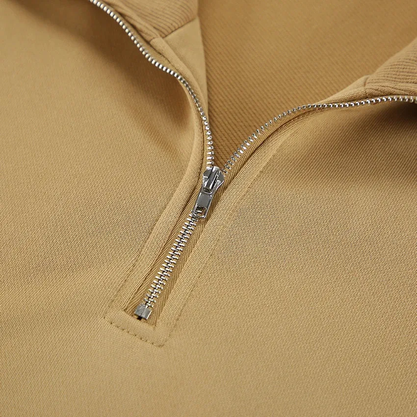Oversized Half-Zip Sweatshirt Casual Pullover