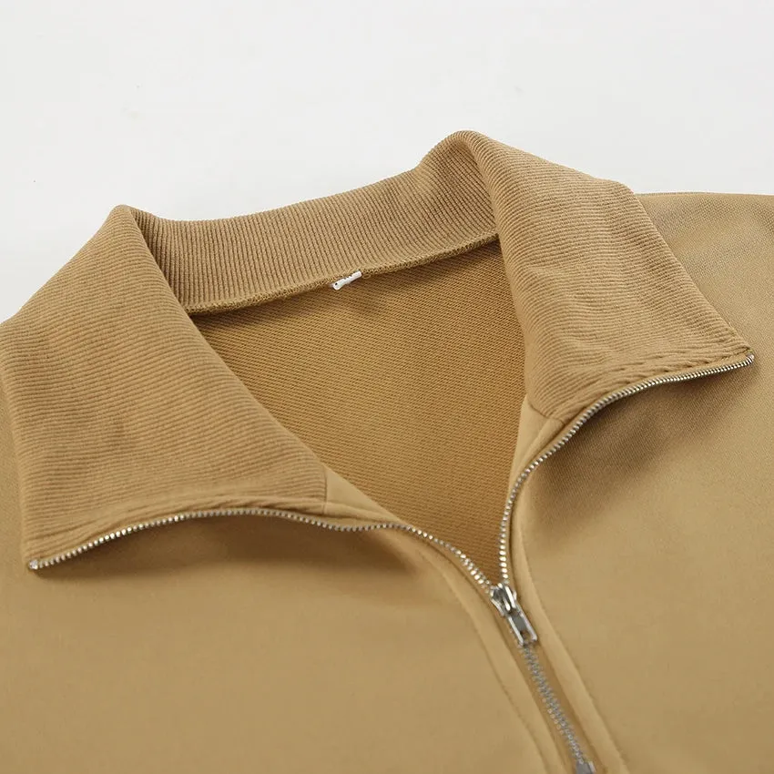 Oversized Half-Zip Sweatshirt Casual Pullover