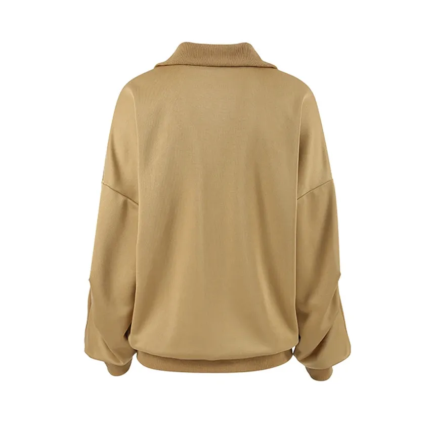 Oversized Half-Zip Sweatshirt Casual Pullover