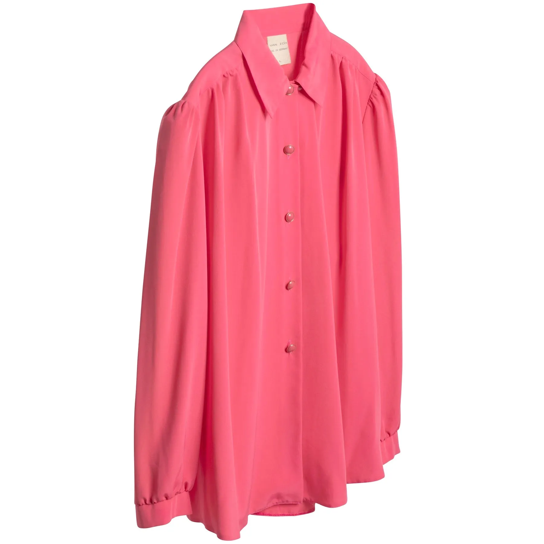 Satin Weave Eased Peasant Sleeve Blouse