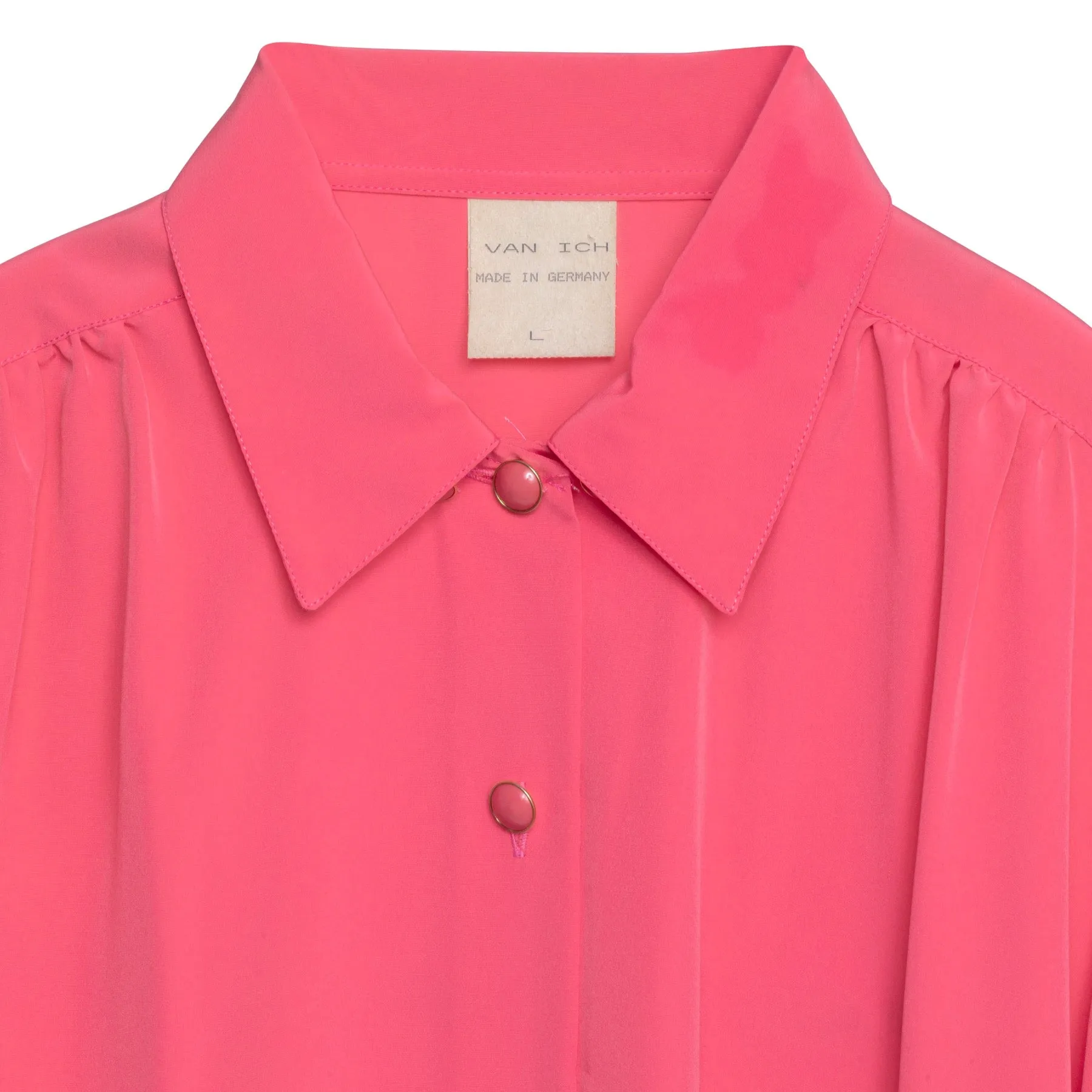 Satin Weave Eased Peasant Sleeve Blouse
