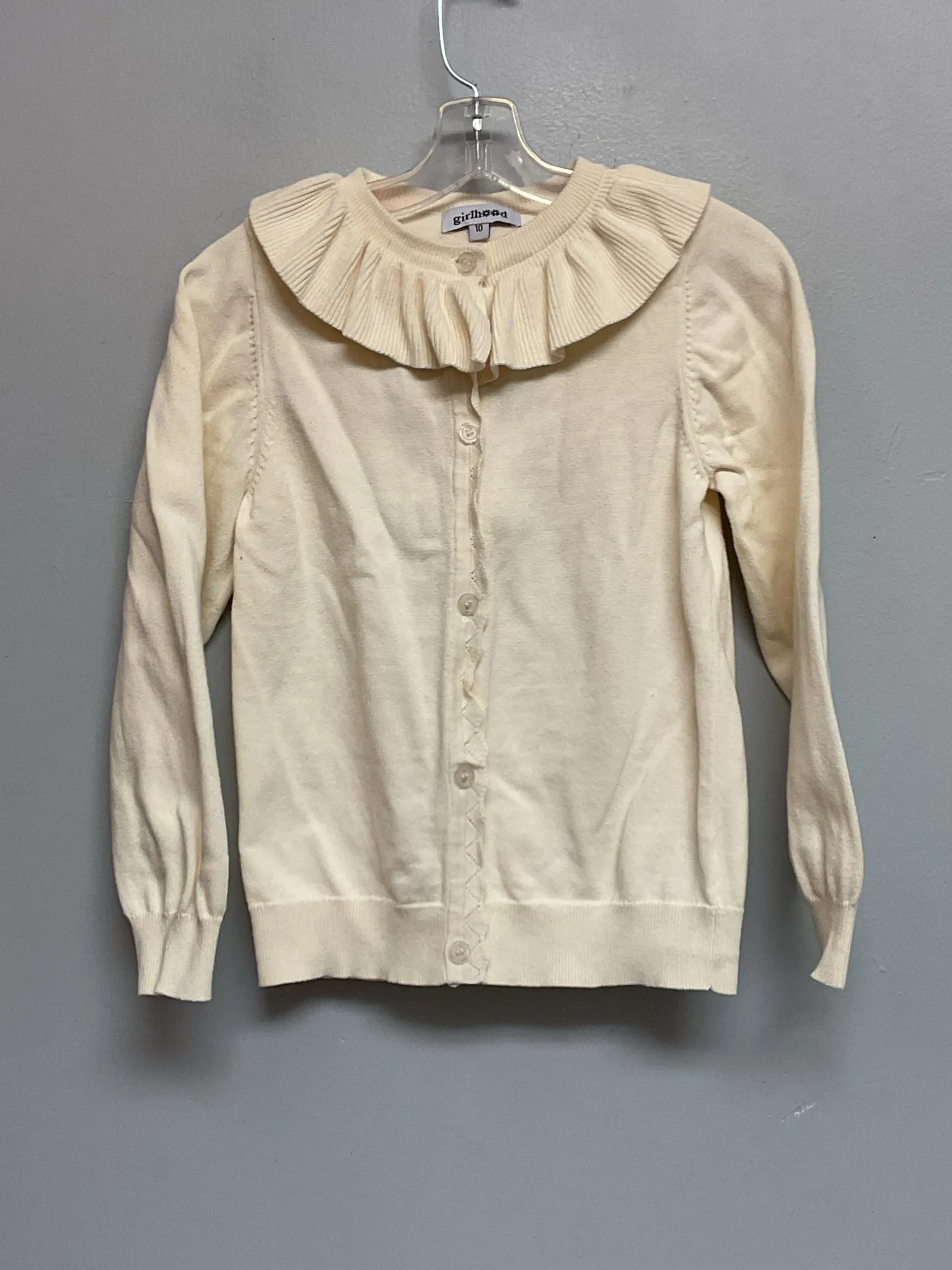 Size 10 Ivory Cotton Big Girls Sweaters & Vests