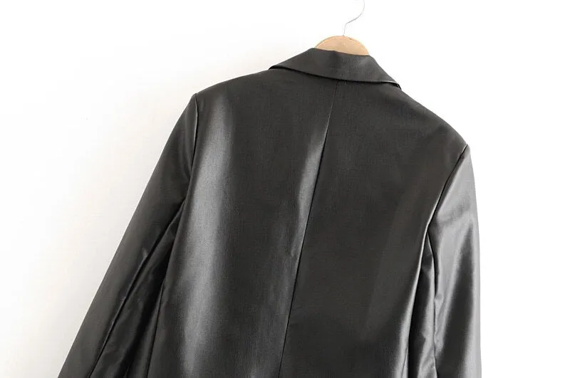 VEGAN LEATHER BLAZER