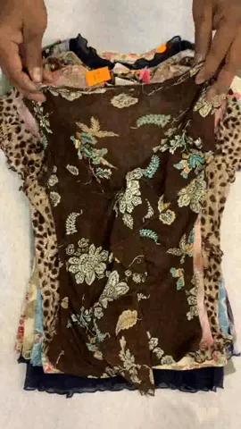 Y2k printed petite mesh tops(RX-405)